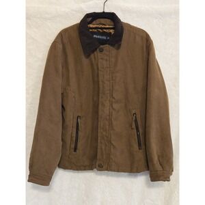 PGA Tour Jacket Mens Medium Brown‎ Zip Up Logo Golfing Outdoors